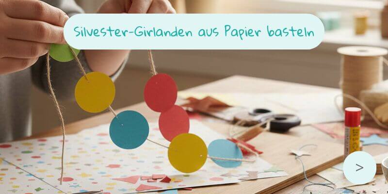 DIY-Idee Silvester-Girlanden aus Papier basteln DIY-Idee Silvester-Girlanden aus Papier basteln